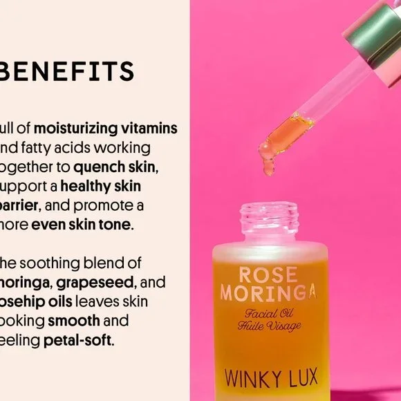 Winky Lux Rose Moringa Facial Oil - NEW. 1 fl. oz - NEW in original box - Picture 2 of 2